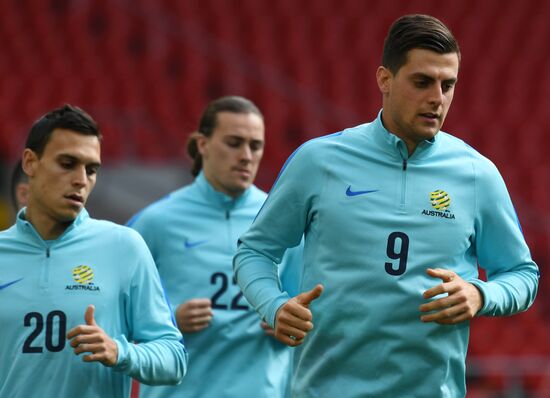 Football. 2017 FIFA Confederations Cup. Training session of Australia's national team