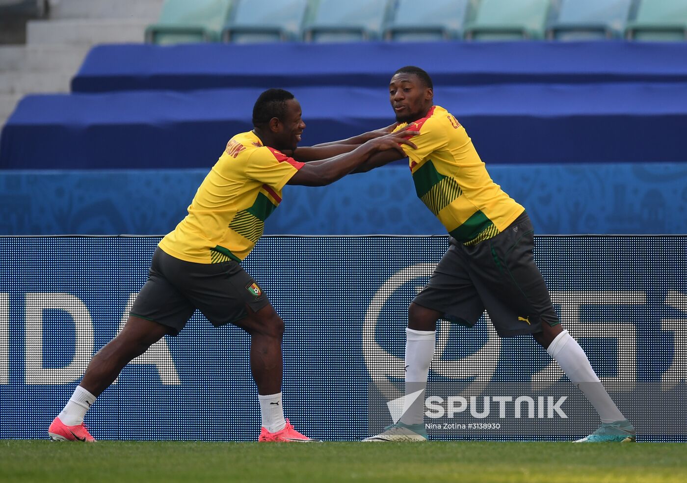 Football. 2017 FIFA Confederations Cup. Training session of Cameroon's national team