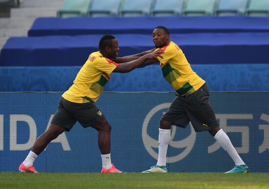 Football. 2017 FIFA Confederations Cup. Training session of Cameroon's national team