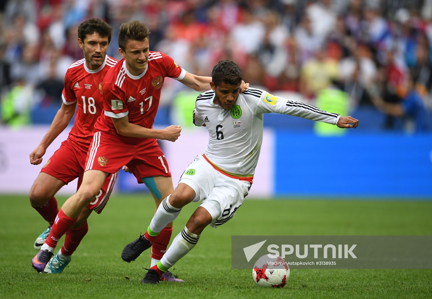 Football. 2017 FIFA Confederations Cup. Mexico vs. Russia