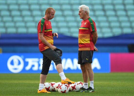 Football. 2017 FIFA Confederations Cup. Training session of Cameroon's national team