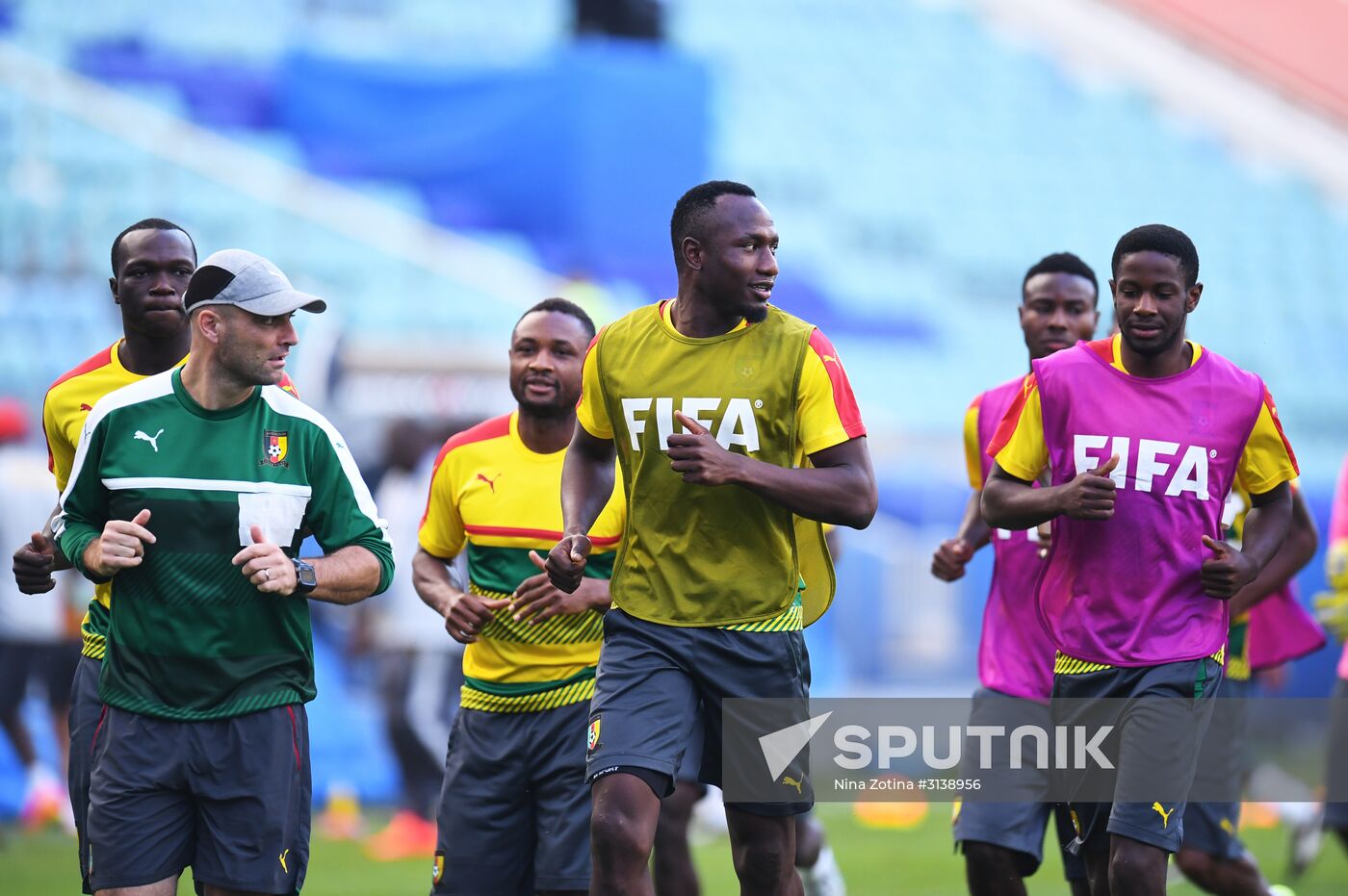 Football. 2017 FIFA Confederations Cup. Training session of Cameroon’s national team