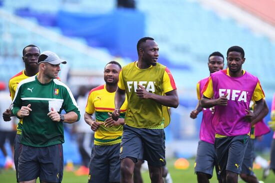 Football. 2017 FIFA Confederations Cup. Training session of Cameroon’s national team