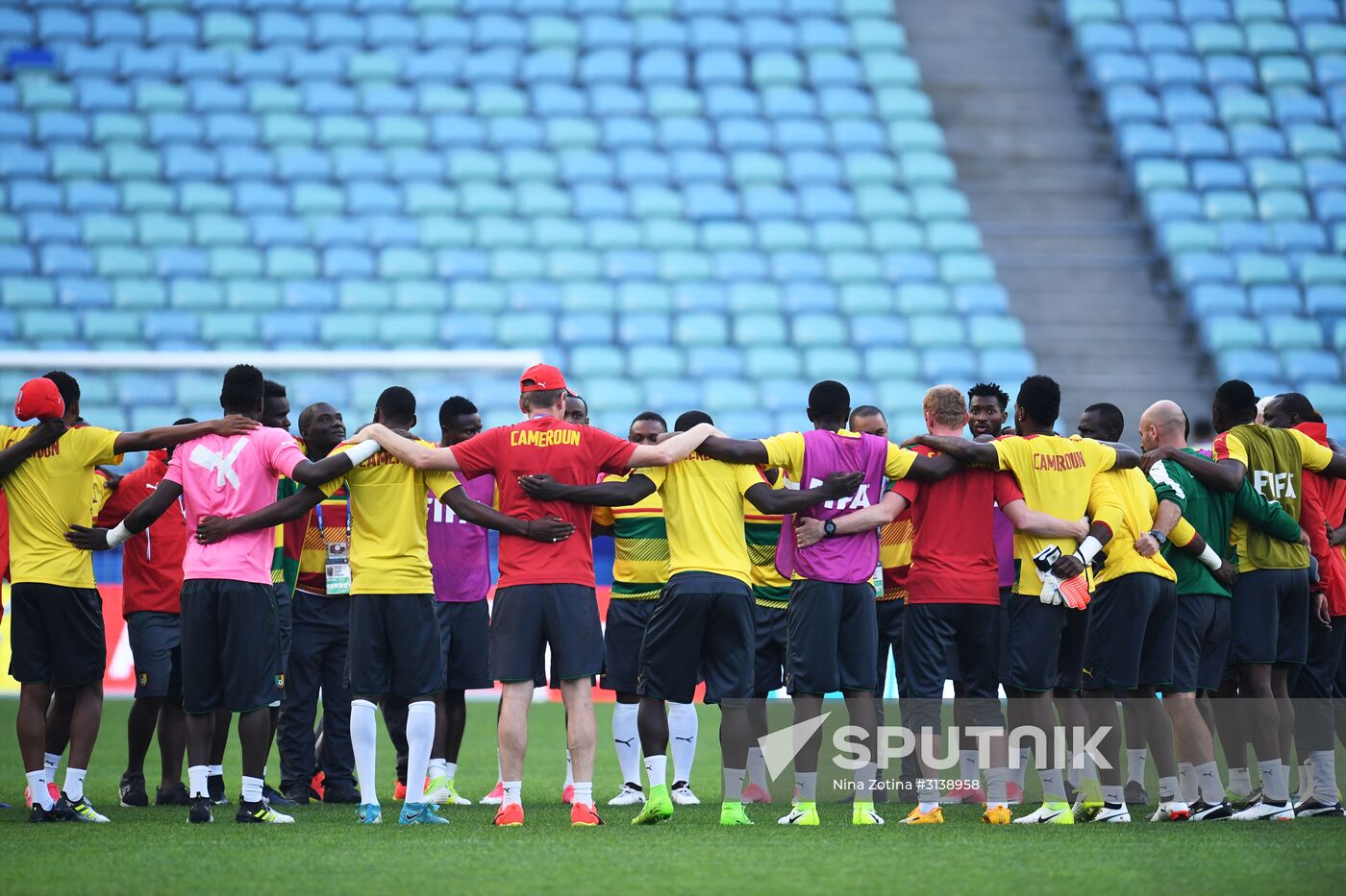 Football. 2017 FIFA Confederations Cup. Training session of Cameroon’s national team