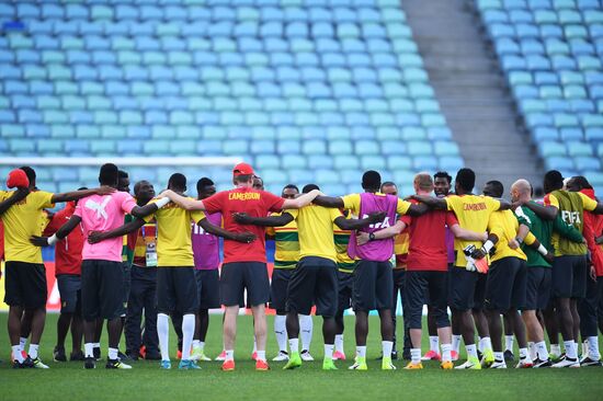 Football. 2017 FIFA Confederations Cup. Training session of Cameroon’s national team