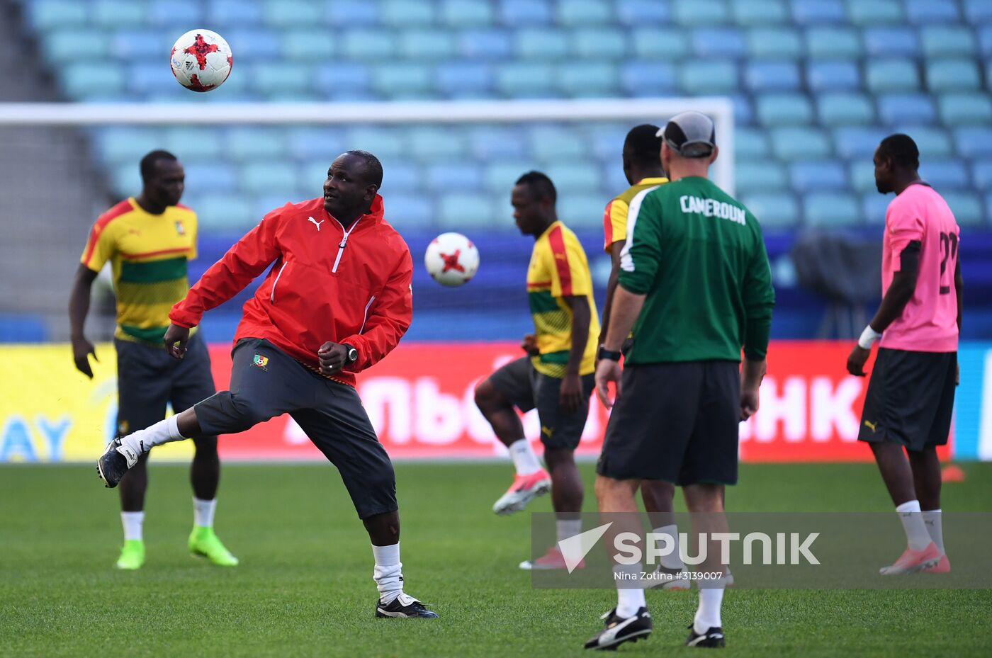 Football. 2017 FIFA Confederations Cup. Training session of Cameroon’s national team