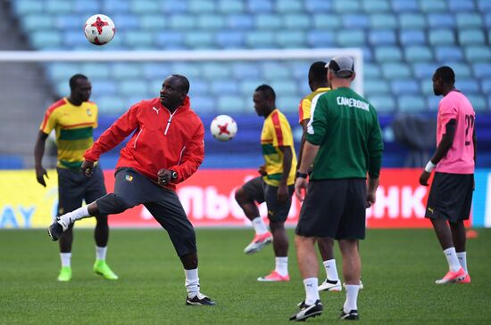 Football. 2017 FIFA Confederations Cup. Training session of Cameroon’s national team