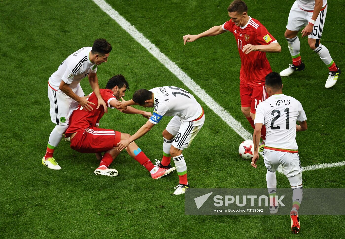 Football. 2017 FIFA Confederations Cup. Mexico vs. Russia