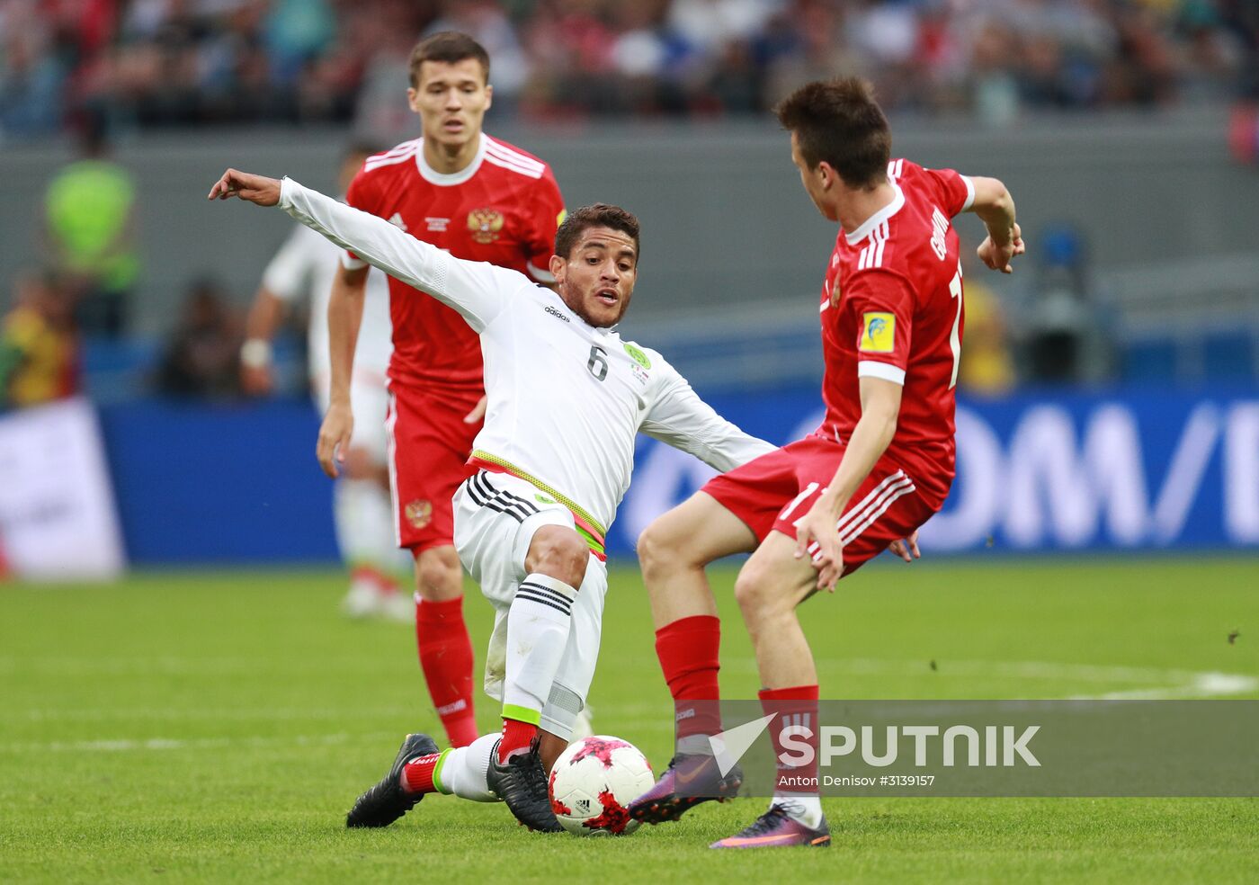 Football. 2017 FIFA Confederations Cup. Mexico vs. Russia