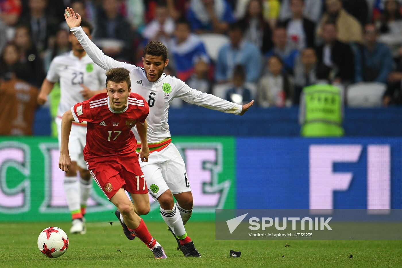 Football. 2017 FIFA Confederations Cup. Mexico vs. Russia