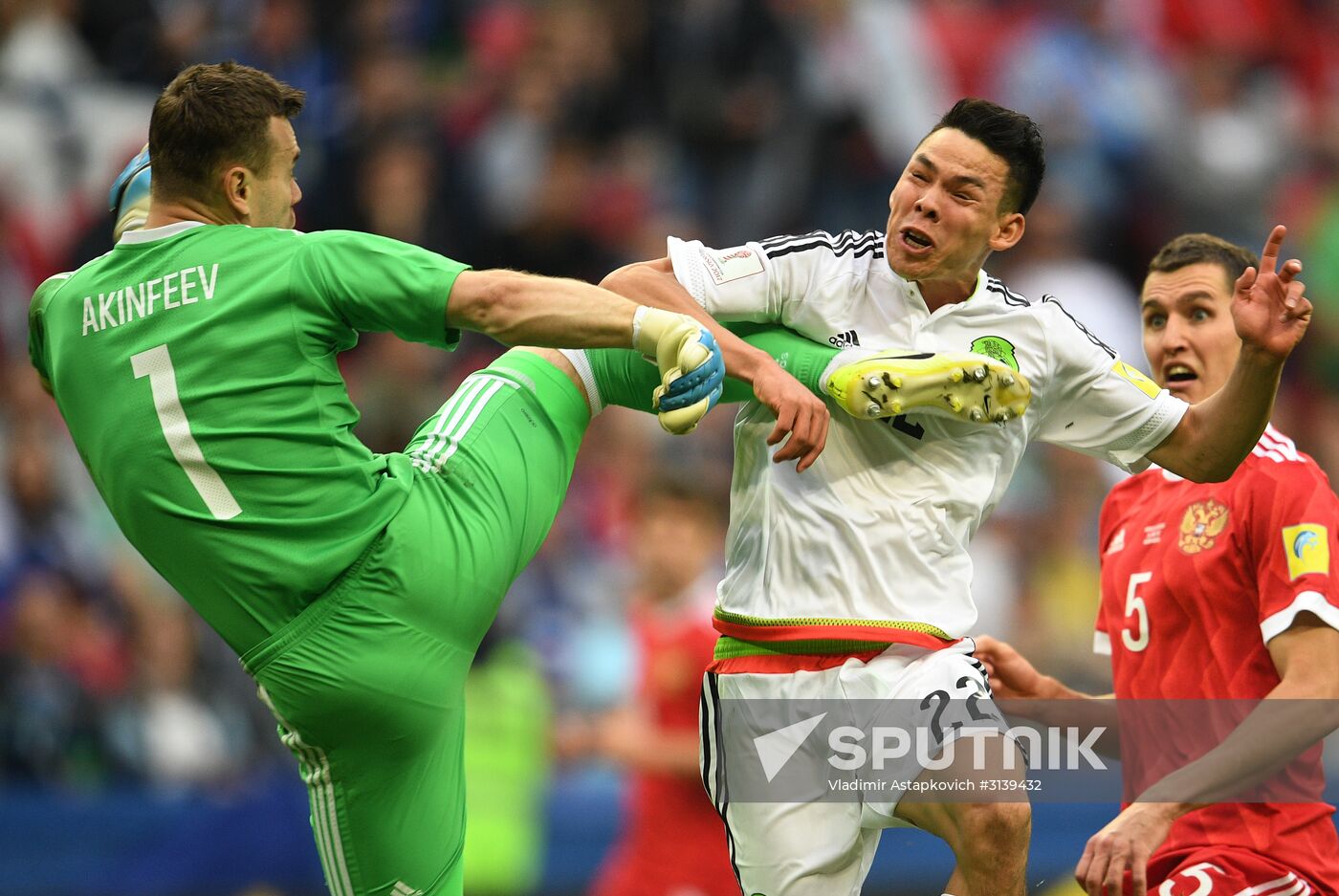 Football. 2017 FIFA Confederations Cup. Mexico vs. Russia