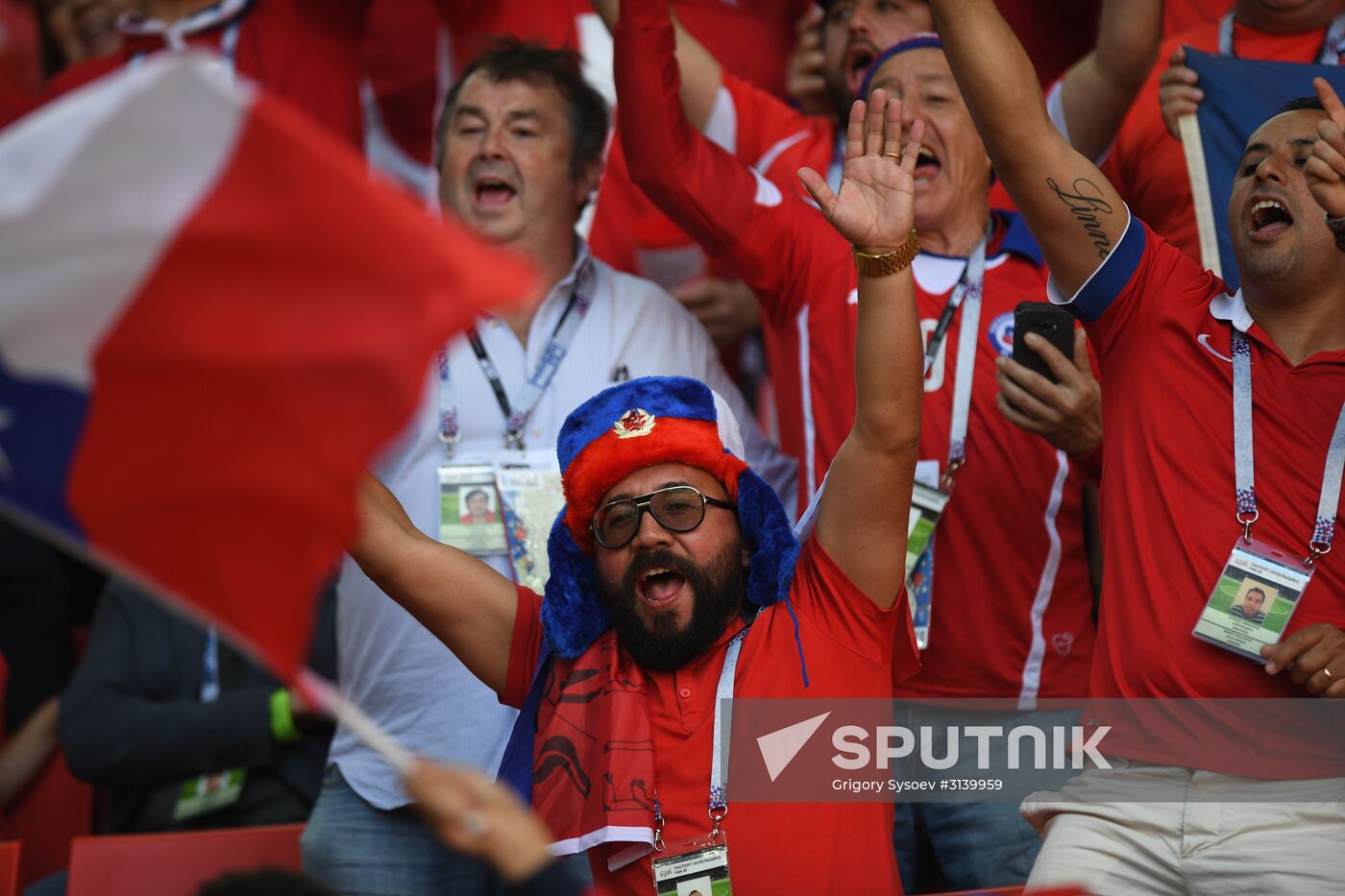 Football. 2017 FIFA Confederations Cup. Chile vs. Australia