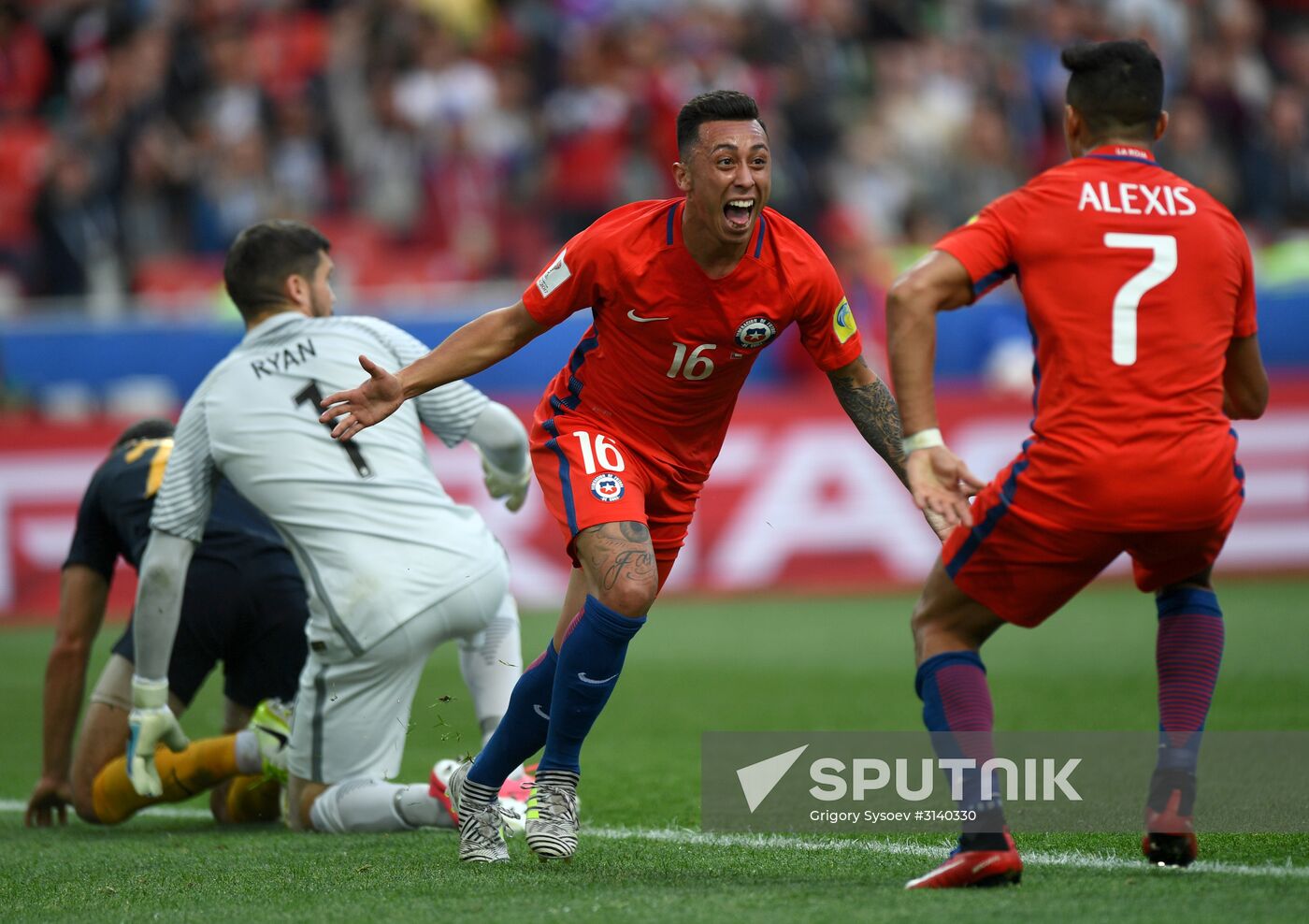 Football. 2017 FIFA Confederations Cup. Chile vs. Australia