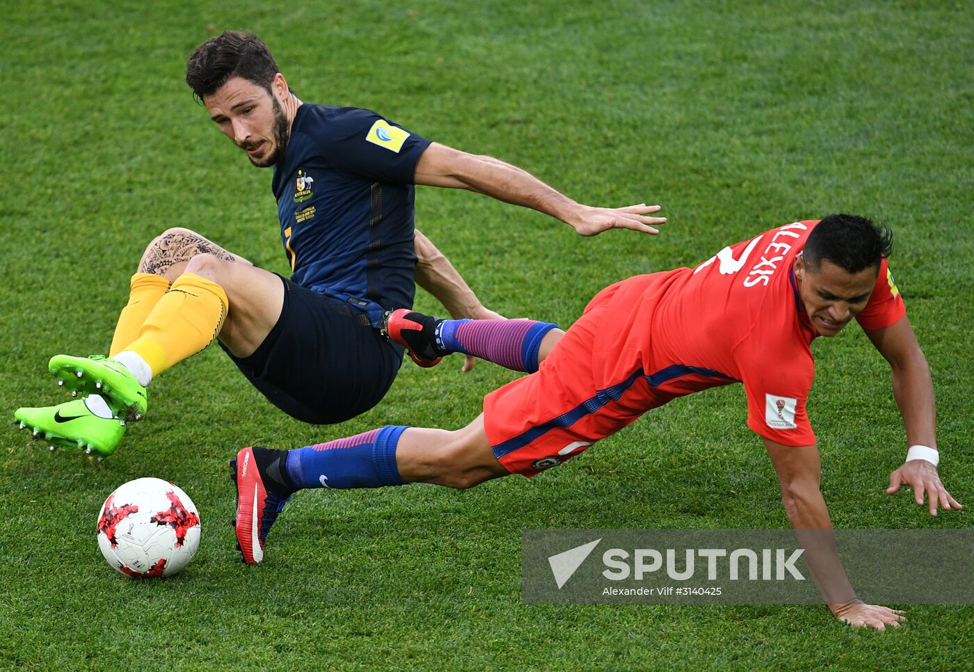Football. 2017 FIFA Confederations Cup. Chile vs. Australia