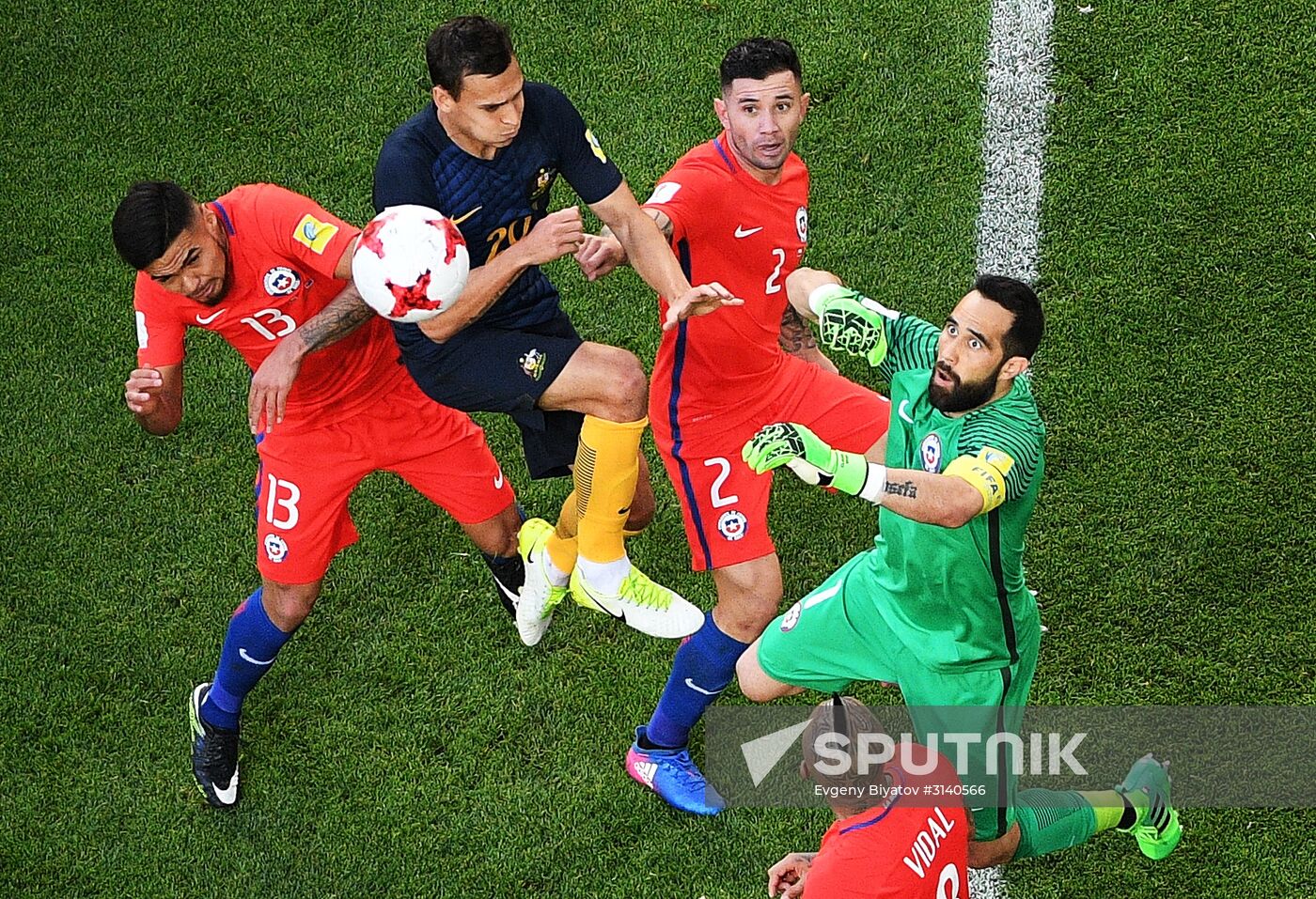 Football. 2017 FIFA Confederations Cup. Chile vs. Australia