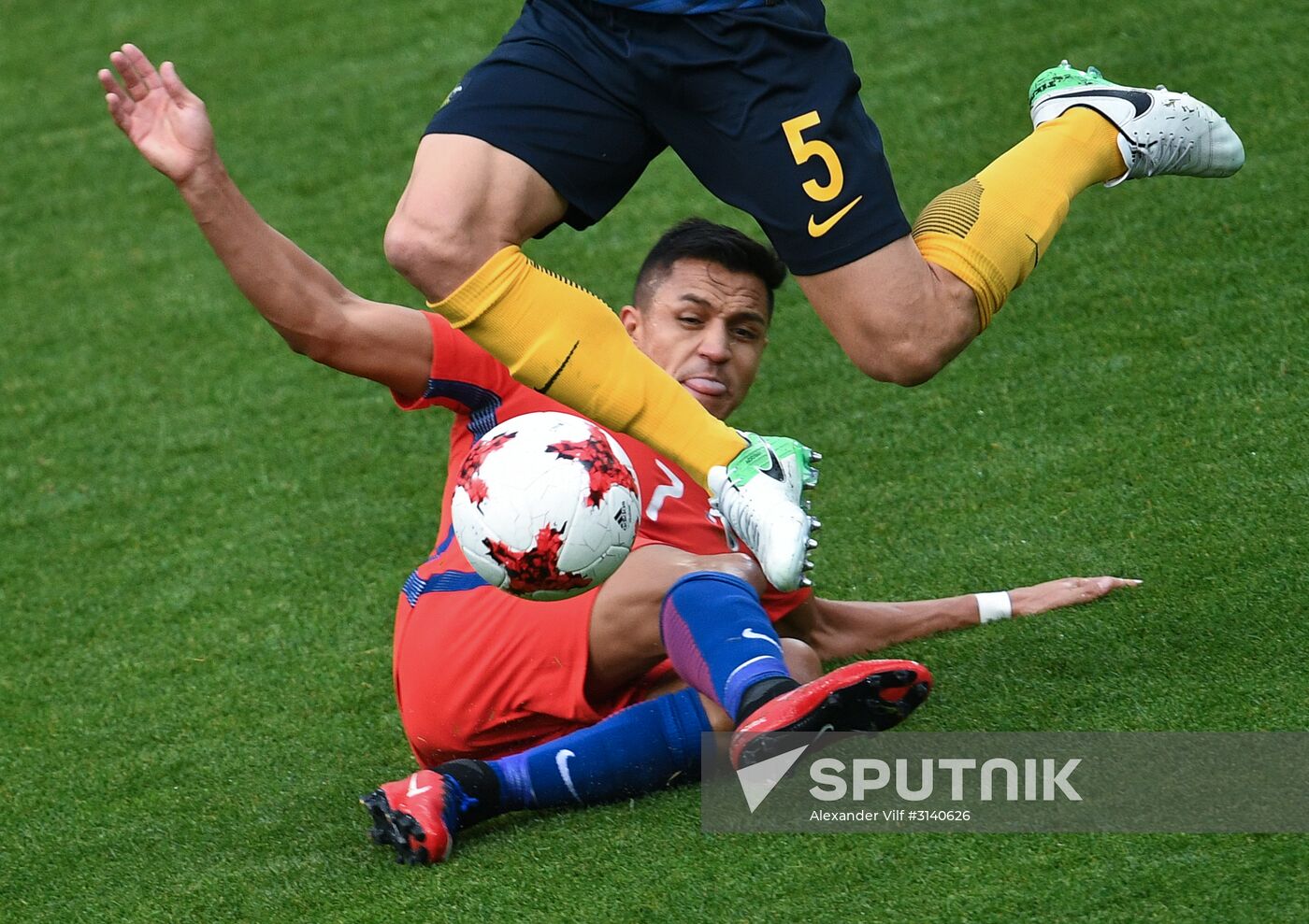 Football. 2017 FIFA Confederations Cup. Chile vs. Australia