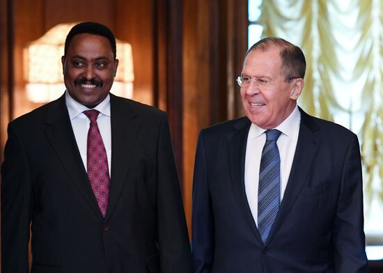Russian Foreign Minister Sergei Lavrov meets with his Ethiopian counterpart Workneh Gebeyehu
