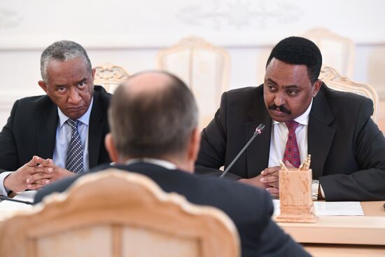 Russian Foreign Minister Sergei Lavrov meets with his Ethiopian counterpart Workneh Gebeyehu