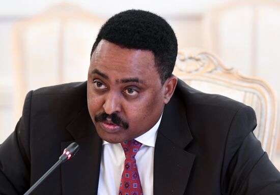 Russian Foreign Minister Sergei Lavrov meets with his Ethiopian counterpart Workneh Gebeyehu