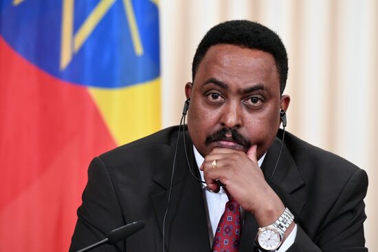 Russian Foreign Minister Sergei Lavrov meets with his Ethiopian counterpart Workneh Gebeyehu