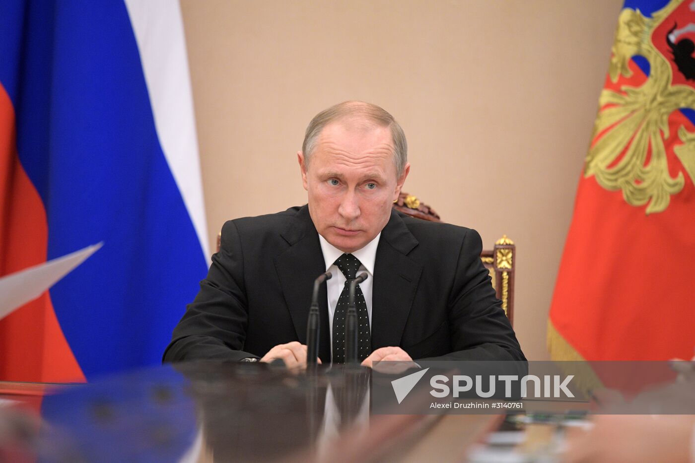 President Vladimir Putin conducts Russian Security Council meeting