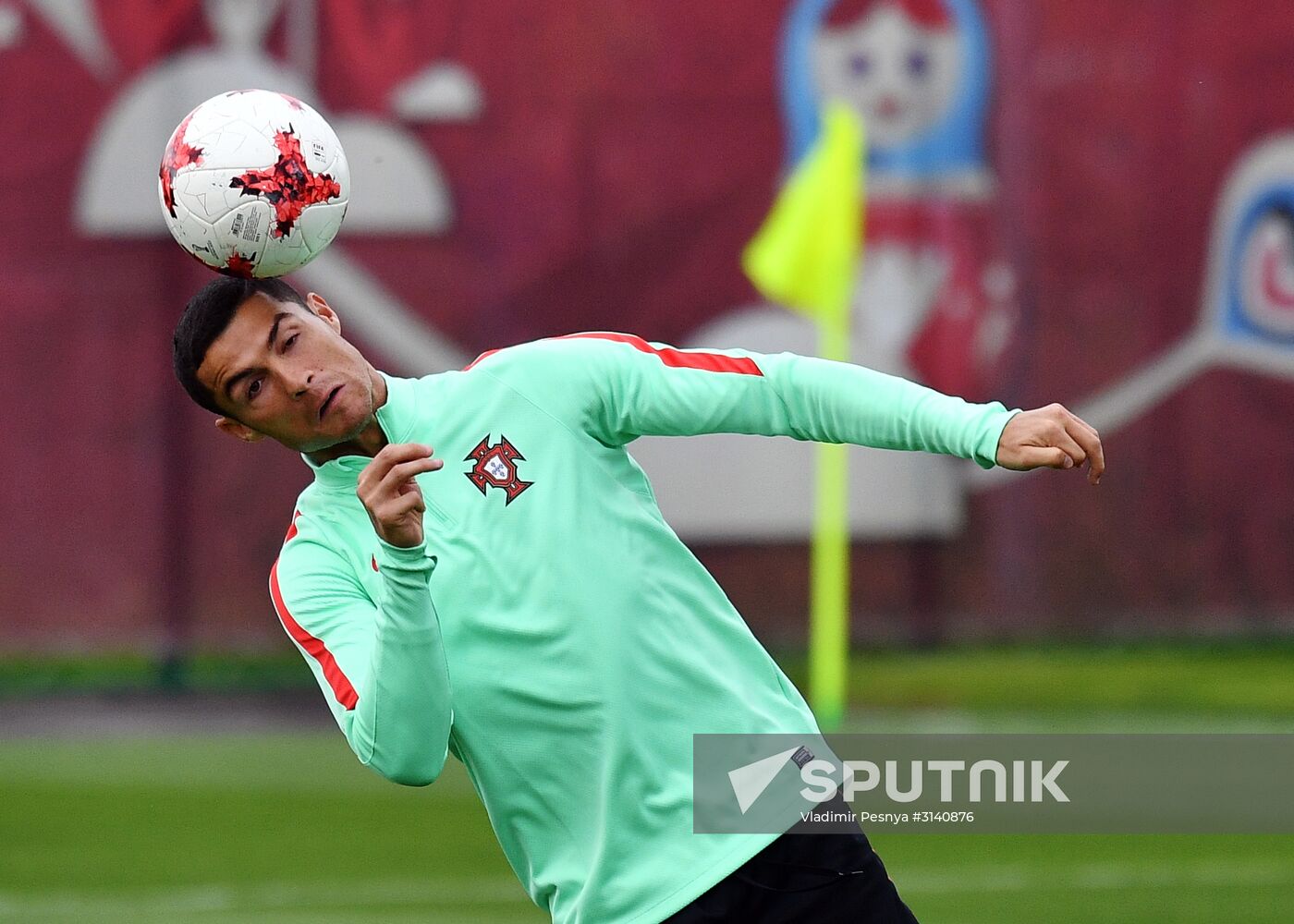 Football. 2017 FIFA Confederations Cup. Training session of Portugal’s national team