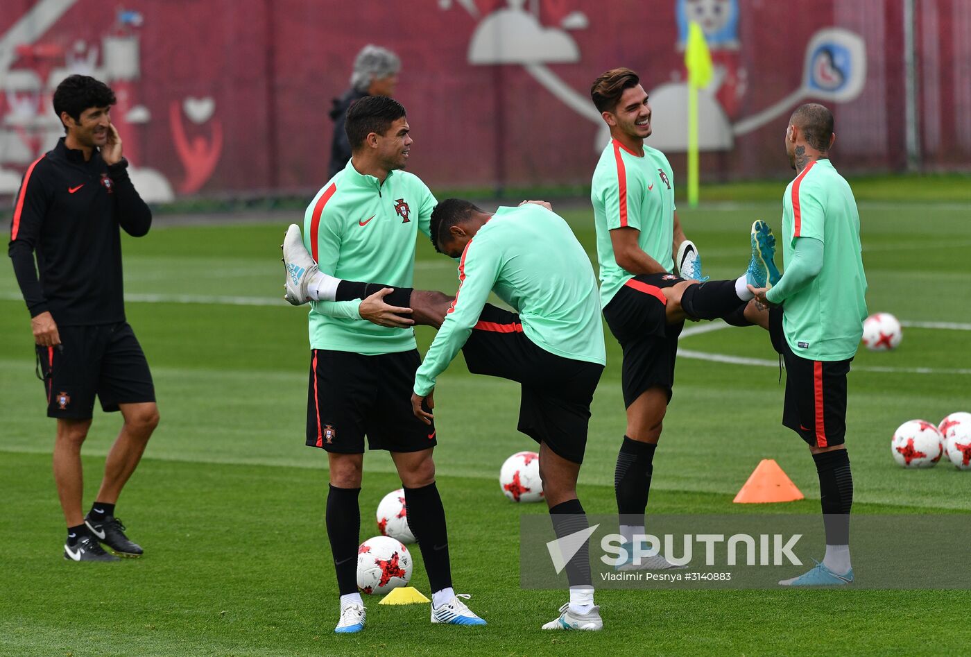 Football. 2017 FIFA Confederations Cup. Training session of Portugal’s national team