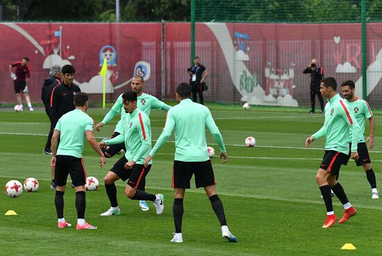Football. 2017 FIFA Confederations Cup. Training session of Portugal’s national team