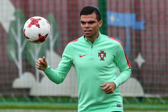 Football. 2017 FIFA Confederations Cup. Training session of Portugal’s national team