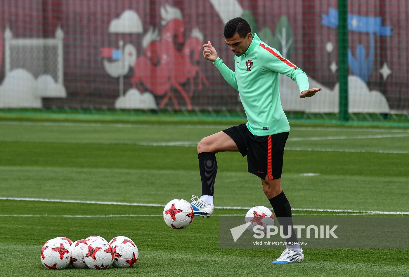 Football. 2017 FIFA Confederations Cup. Training session of Portugal’s national team