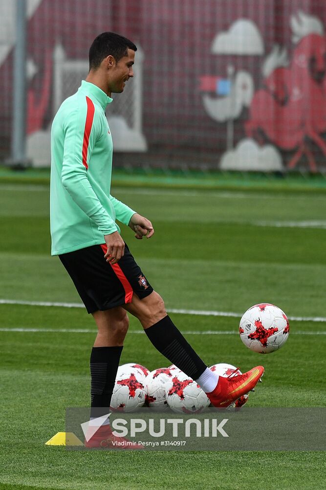 Football. 2017 FIFA Confederations Cup. Training session of Portugal’s national team
