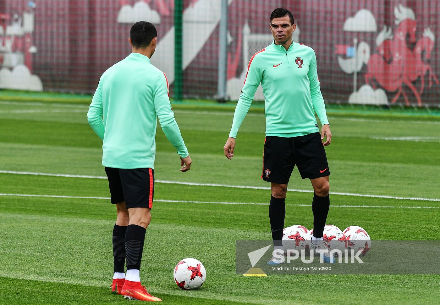Football. 2017 FIFA Confederations Cup. Training session of Portugal’s national team