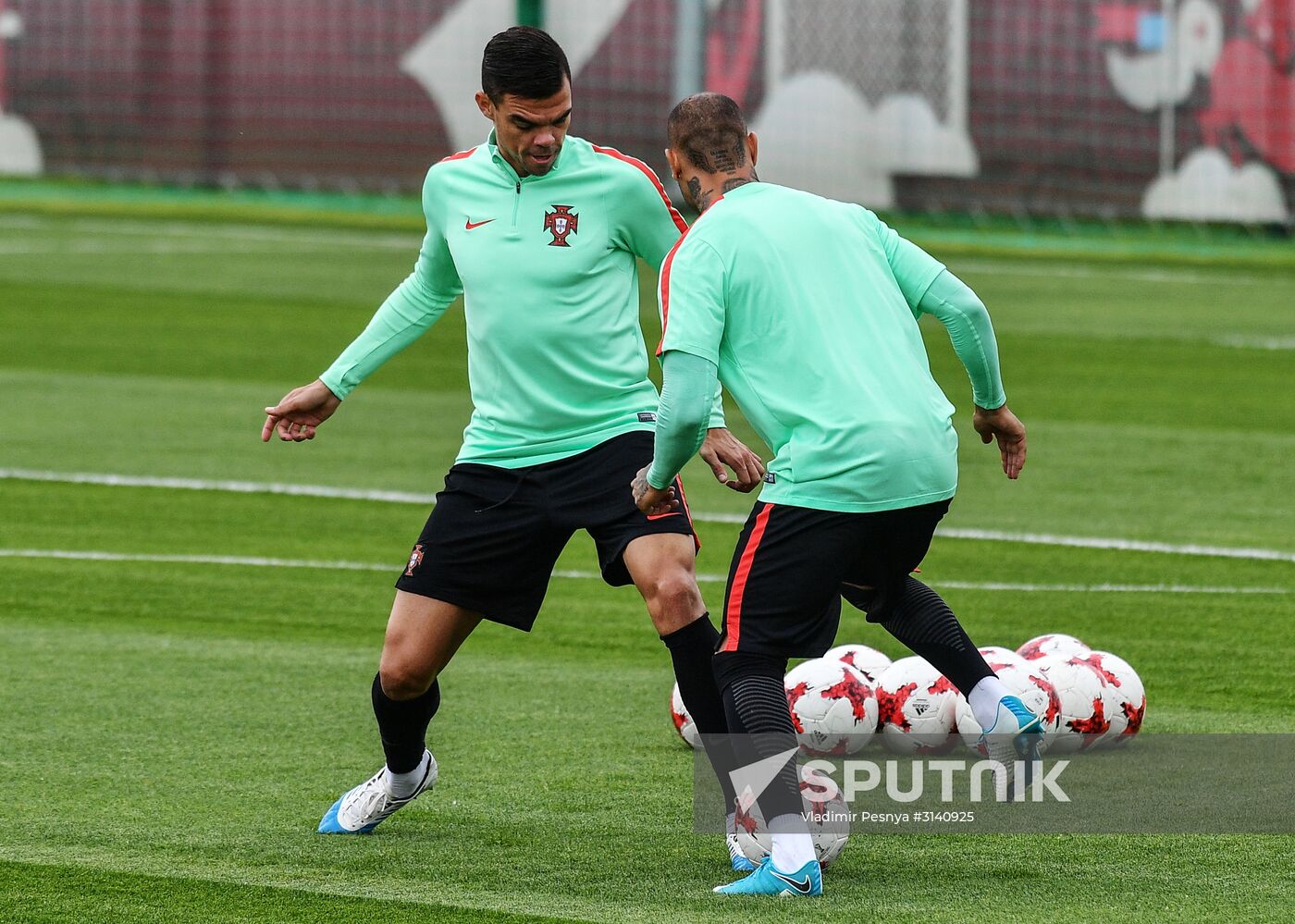 Football. 2017 FIFA Confederations Cup. Training session of Portugal’s national team