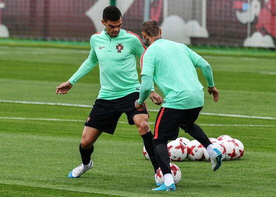 Football. 2017 FIFA Confederations Cup. Training session of Portugal’s national team