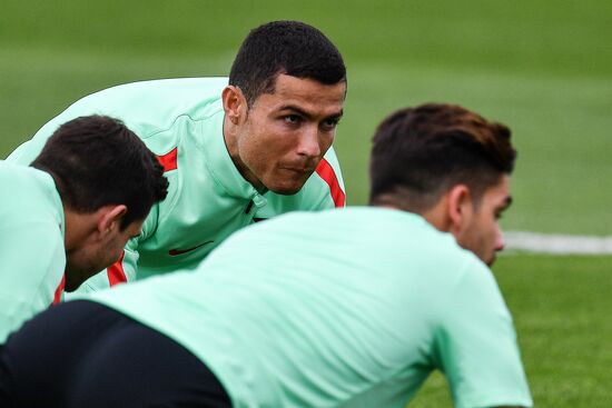 Football. 2017 FIFA Confederations Cup. Training session of Portugal’s national team