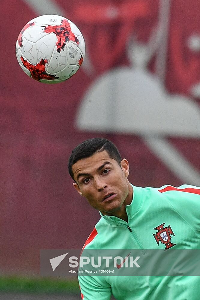 Football. 2017 FIFA Confederations Cup. Training session of Portugal’s national team