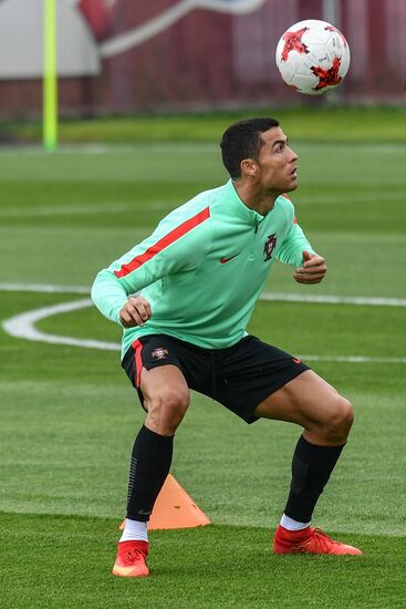 Football. 2017 FIFA Confederations Cup. Training session of Portugal’s national team