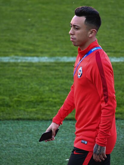 Football. 2017 FIFA Confederations Cup. Training session of Chile's national team