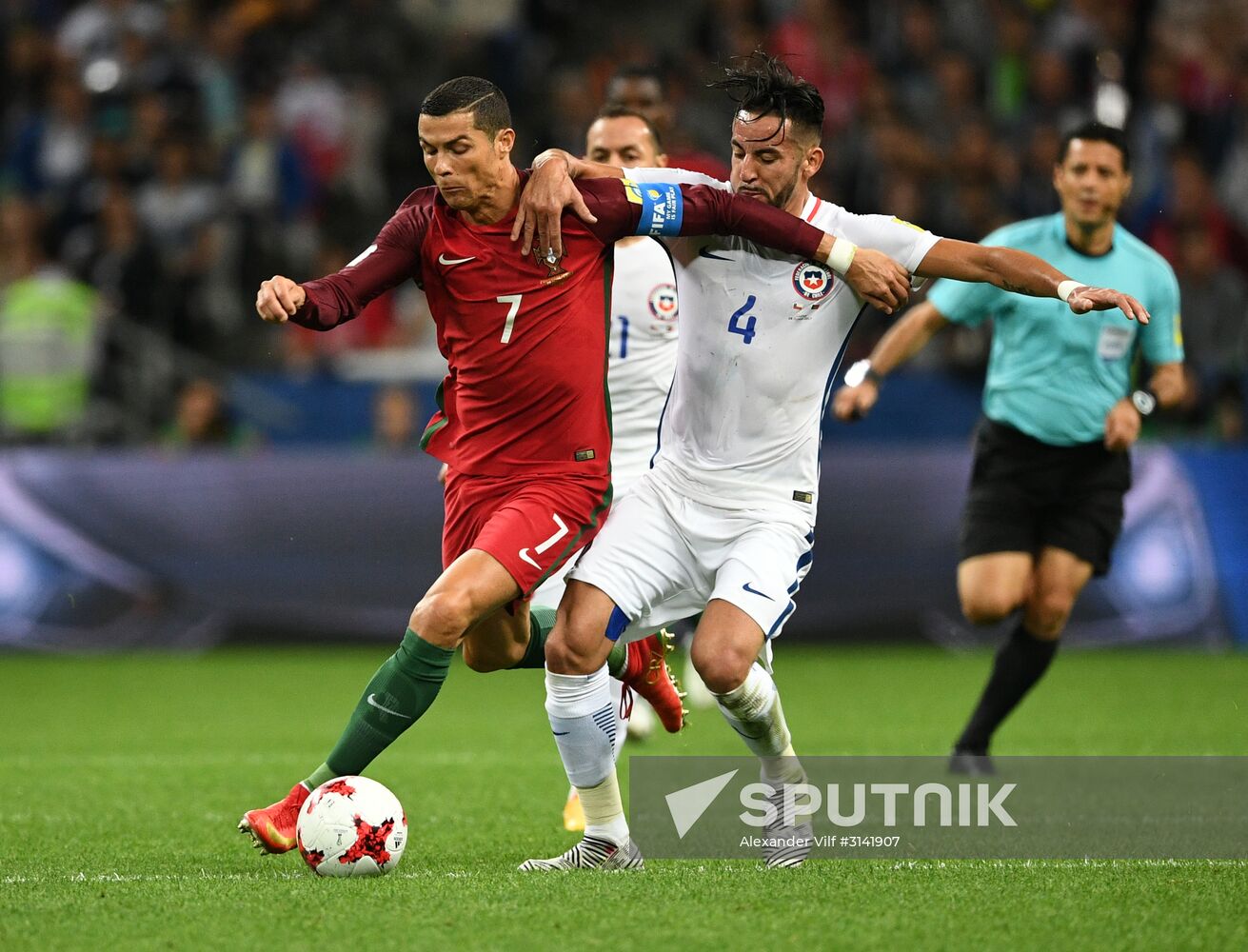 Football. 2017 FIFA Confederations Cup. Portugal vs. Chile