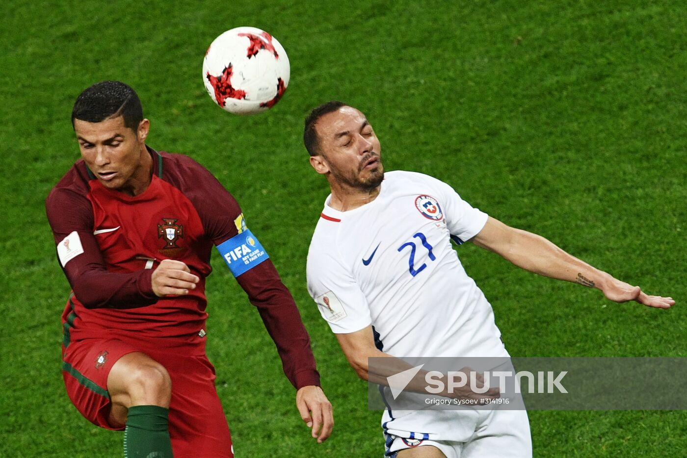 Football. 2017 FIFA Confederations Cup. Portugal vs. Chile