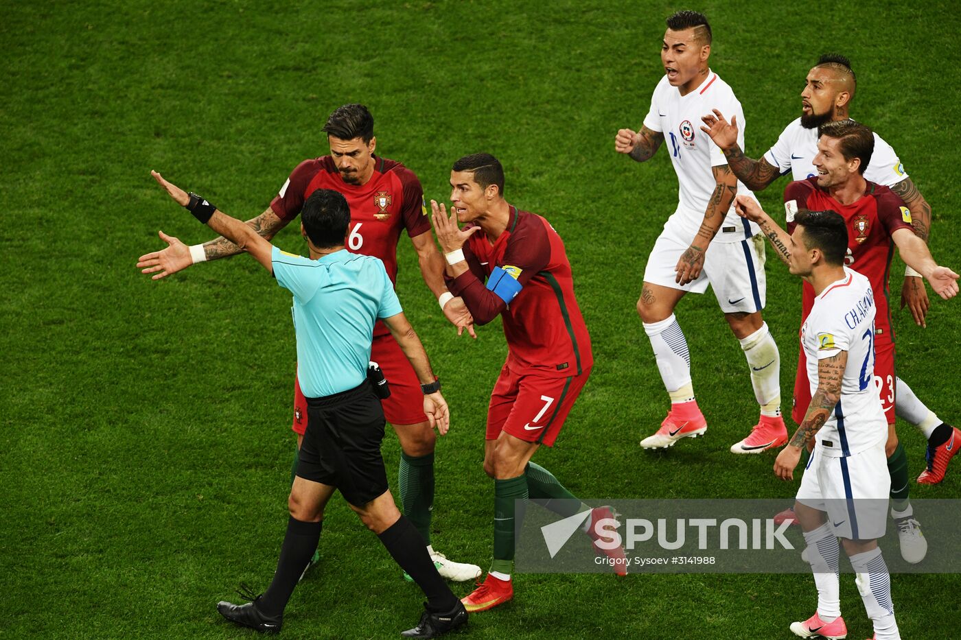 Football. 2017 FIFA Confederations Cup. Portugal vs. Chile