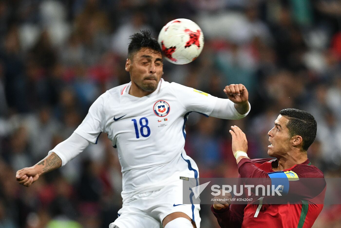 Football. 2017 FIFA Confederations Cup. Portugal vs. Chile