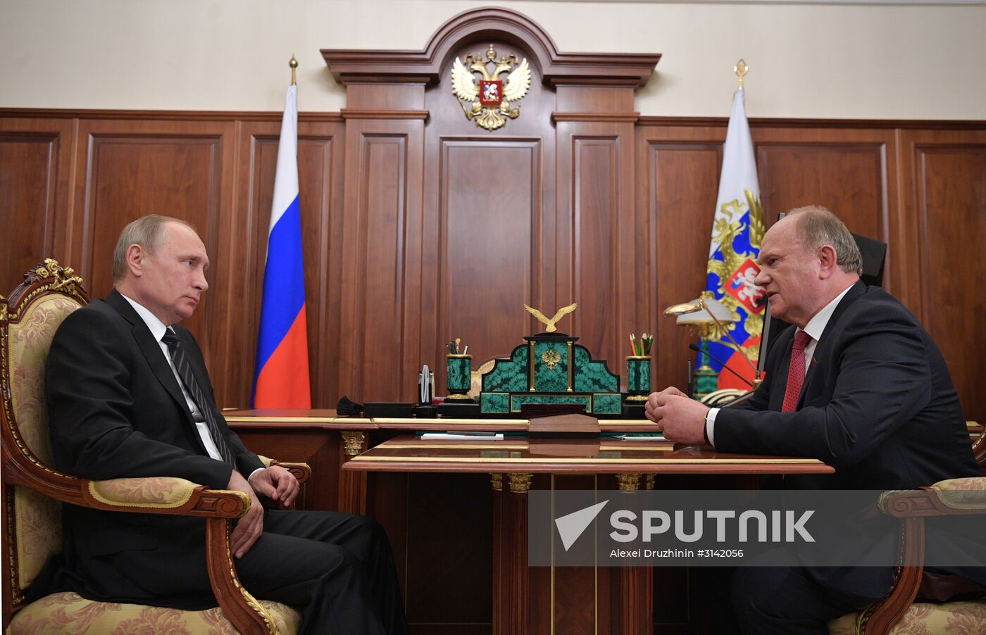 President Vladimir Putin meets with Communist Party leader Gennady Zyuganov
