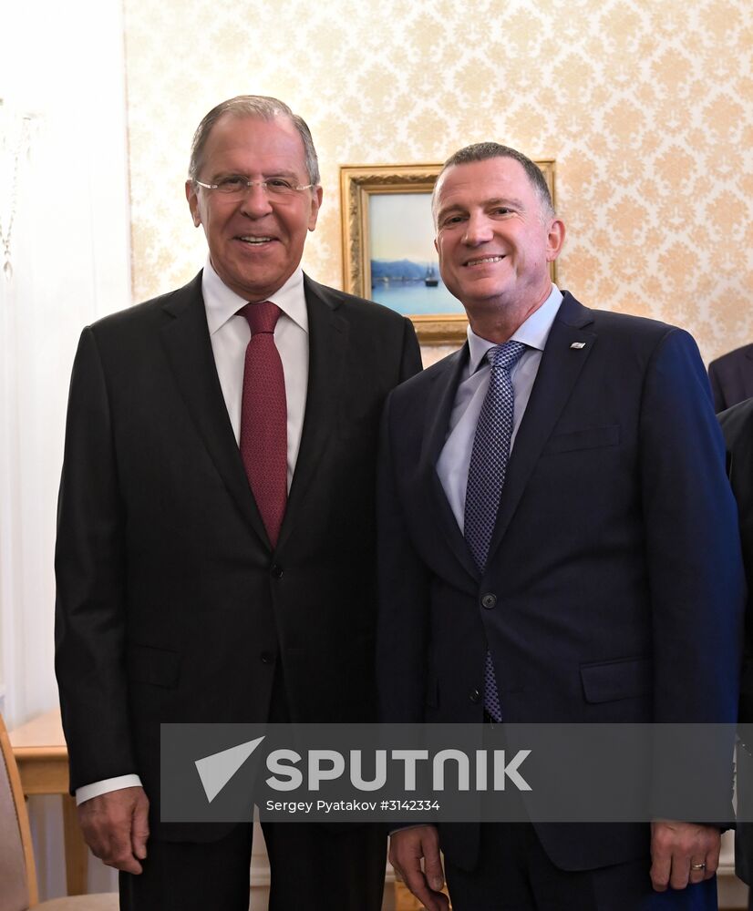 Russian Foreign Minister Sergei Lavrov meets with Knesset Speaker Yuli Edelstein