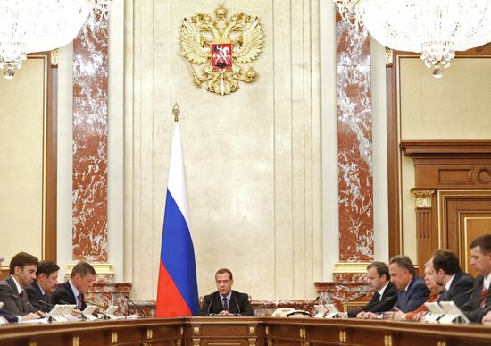 Russian Prime Minister Dmitry Medvedev chairs Government meeting