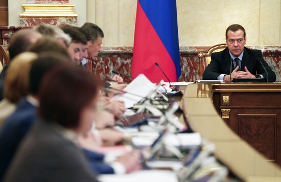 Russian Prime Minister Dmitry Medvedev chairs Government meeting