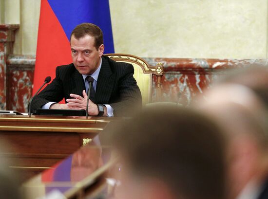 Russian Prime Minister Dmitry Medvedev chairs Government meeting
