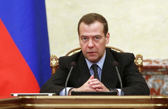 Russian Prime Minister Dmitry Medvedev chairs Government meeting