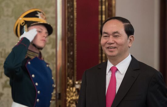 Russian President Vladimir Putin meets with President of Vietnam Tran Dai Quang