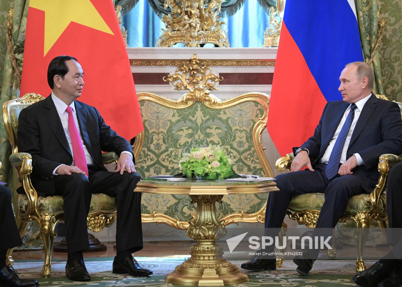 Russian President Vladimir Putin meets with President of Vietnam Tran Dai Quang